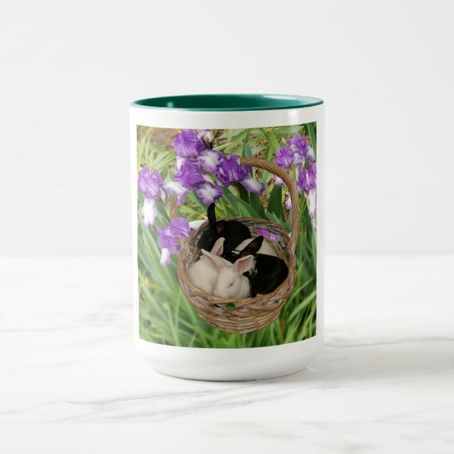 Taza Cesta Adorable de Conejitos Bebés (Centro)