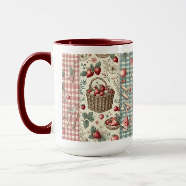 Taza Cesta de Frutas Gingham Diversión (Izquierda)
