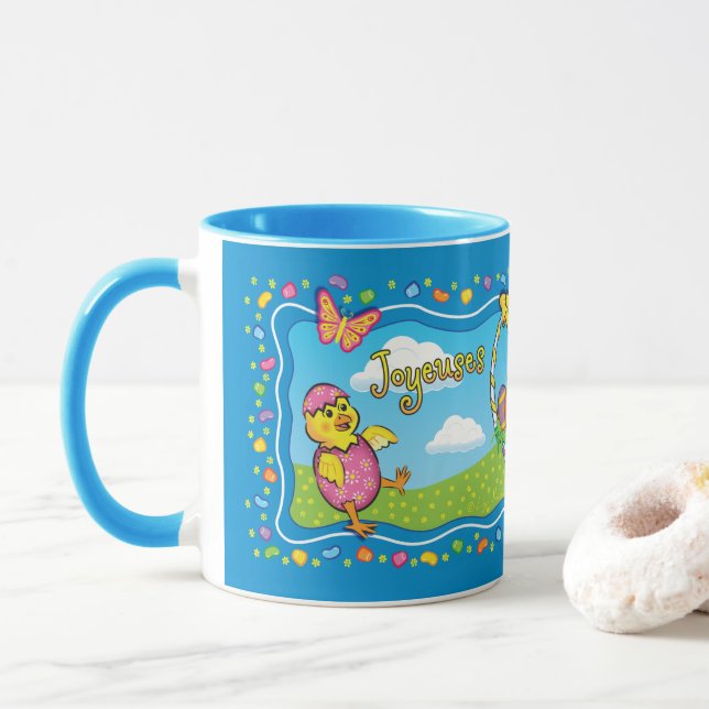 Taza Cesta de Pascua de Danza Mug Cerámico Francés (Con donut)
