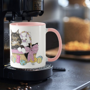Taza Cesta de Pascua Tabby Kitten
