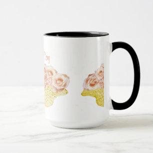 Taza Cesta de Rosas-Peach