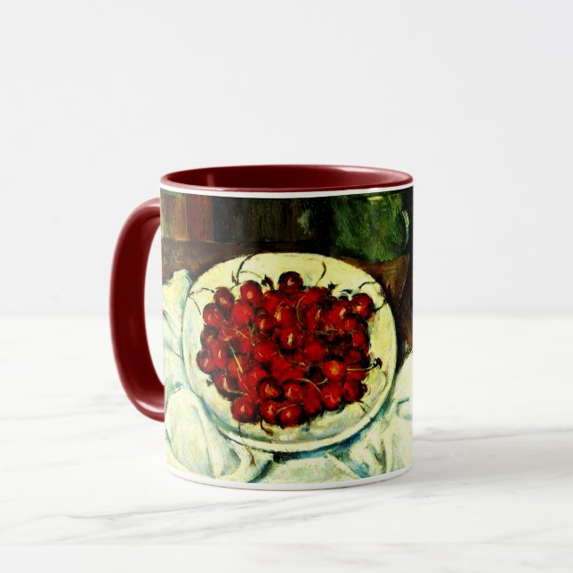 Taza Cezanne, cerezas, arte fino, (Anverso izquierdo)