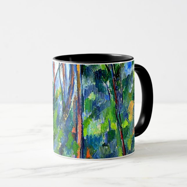Taza Cezanne - En los bosques, pintura famosa (Anverso derecho)