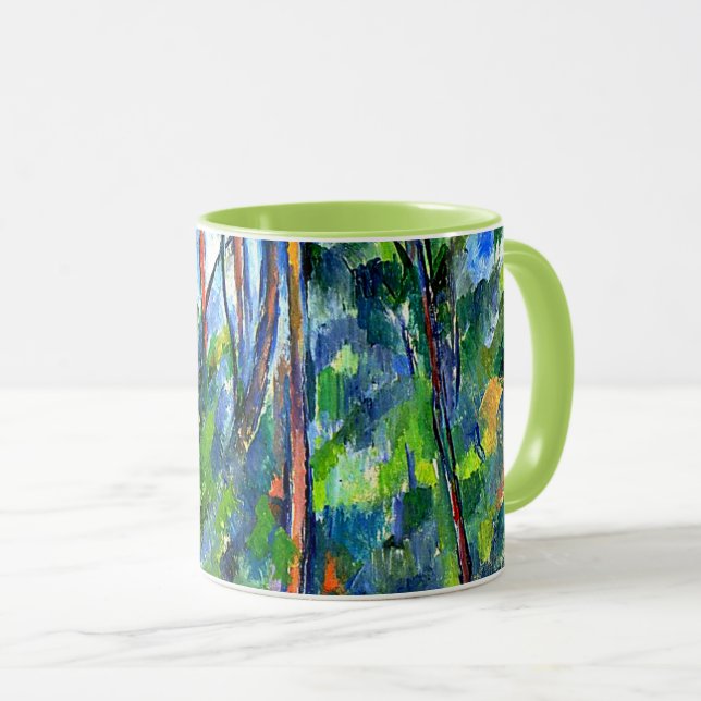Taza Cezanne - En los bosques, pintura famosa (Anverso derecho)