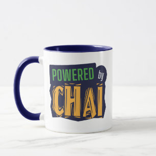 Taza ¿chai? Divertido bollo de comida india Chai alimen