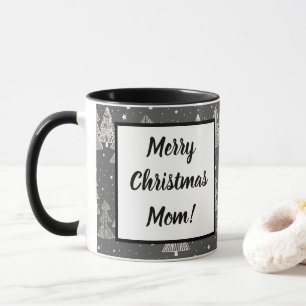 Taza Chalkboard Árboles de Navidad dibujados a mano Nev