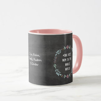 Taza Chalkboard Forest Floral Garland Wreath Mejor Mamá