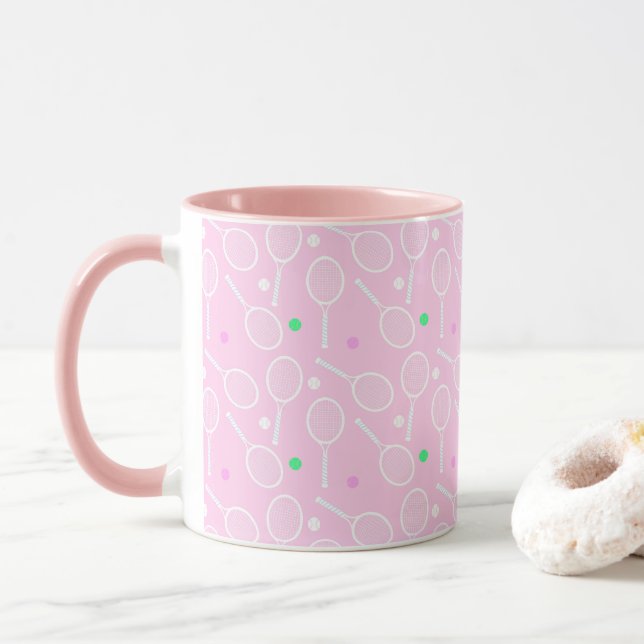 Taza Chaquetas de tenis y bolas Pastel rosa (Con donut)
