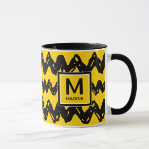 Taza Charlie Brown Zig Zag   Añadir su nombre inicial