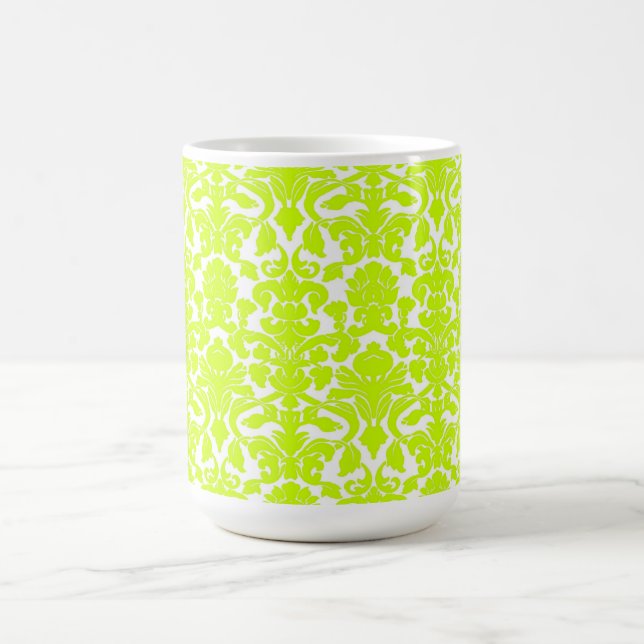 Taza chartreuse floral adornada del damasco del (Centro)