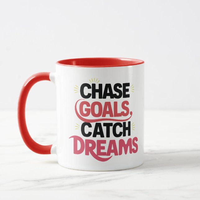 Taza Chase Goals Catch Dreams, motivation (Izquierda)