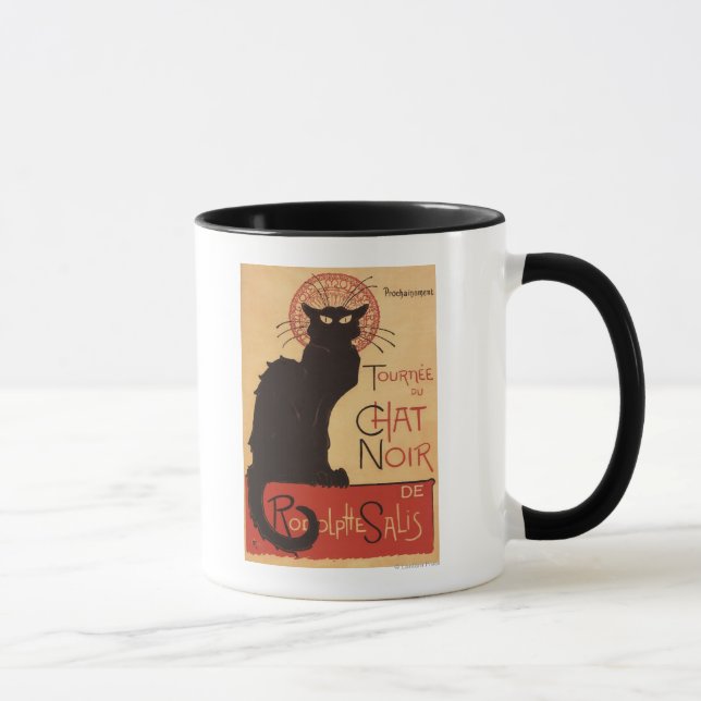 Taza Chat Noir Cabaret Troupe Poster Promo Gato Negro (Derecha)