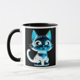 Taza Chat stylisé à l’effet néon.