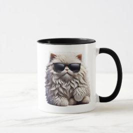Taza Chat trop stylé avec lunettes de soleil noires.