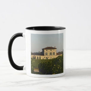 Taza Chateau Lafleur Petrus y viñedo, en Pomerol,