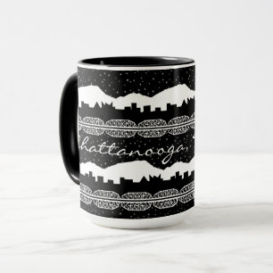 Taza Chattanooga Tennessee Noche estrellada Negro y Bla