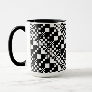 Taza Checks, Checks - Blanco y negro