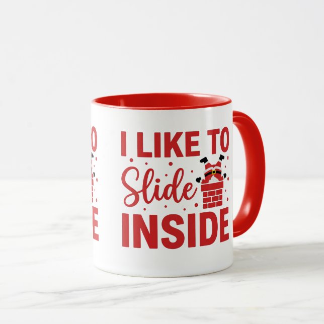 Taza Cheeky I Like To Slide Inside Christmas Joke (Anverso derecho)