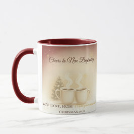 Taza Cheers to New Beginnings | Custom Holiday Mug 2026