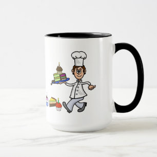 Taza Chef de pastelería masculina Nombre Mug