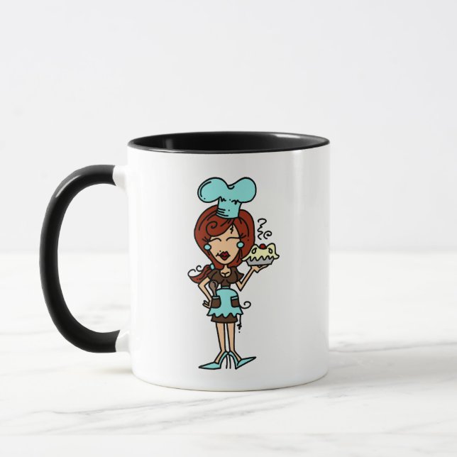 Taza Chef pastelero femenino - camisetas y regalos de p (Izquierda)