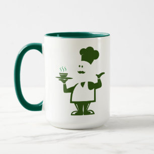 Taza Chef sosteniendo un tazón de sopa