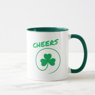 Taza Cheque el Día de los Santos Patrones Verdes de Sha