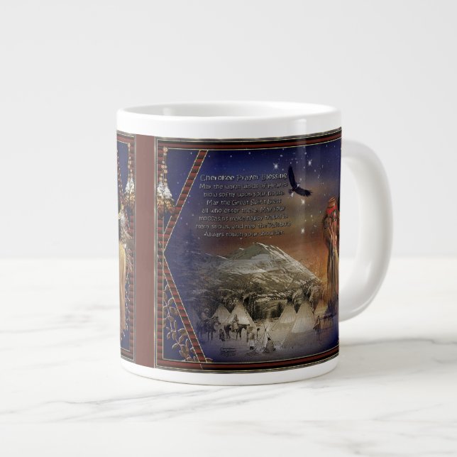 Taza cherokee del jumbo del nativo americano de la (Derecha)
