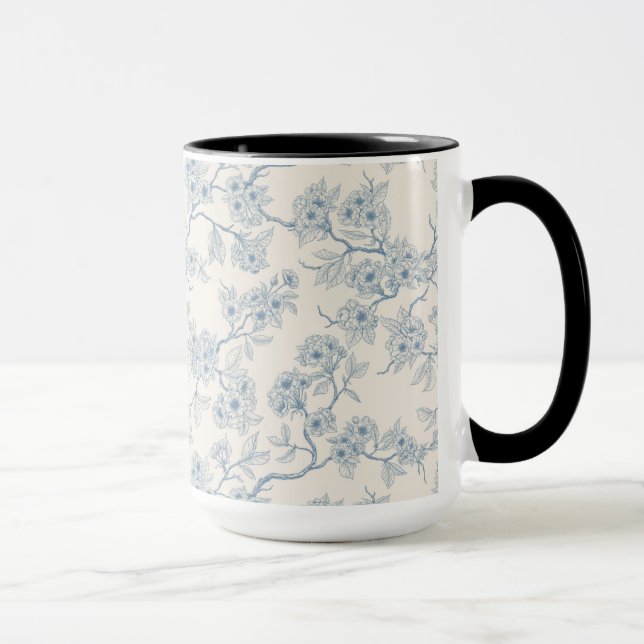 Taza Chery blossom branches in blue and off white (Derecha)