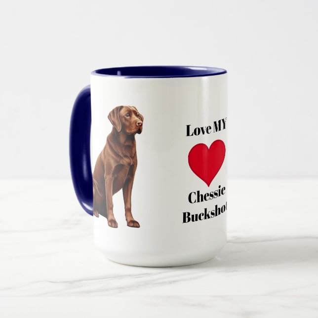 Taza Chesapeake Bay Retriever Love MY Chessie (Anverso izquierdo)
