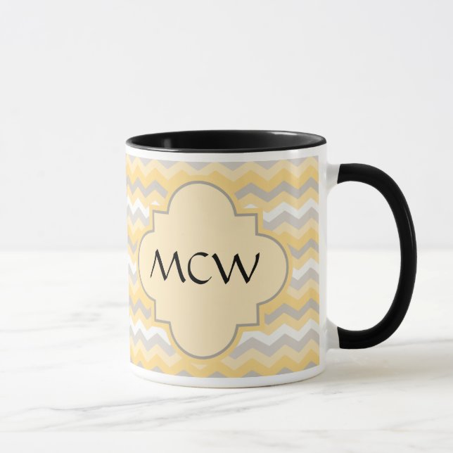 Taza Chevron amarillo/gris zigzag (Derecha)