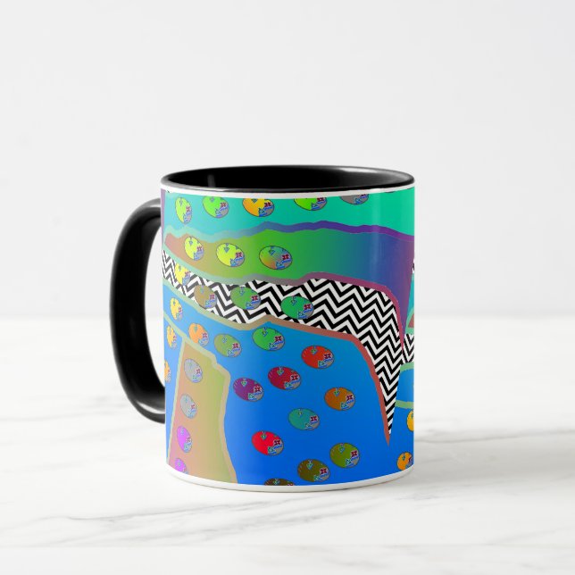Taza Chevron Geo Verde Azul (Anverso izquierdo)