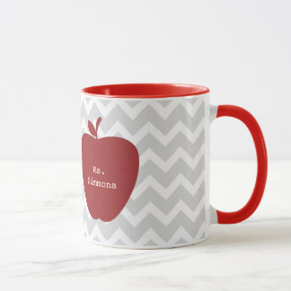 Taza Chevron gris y profesor rojo de Apple