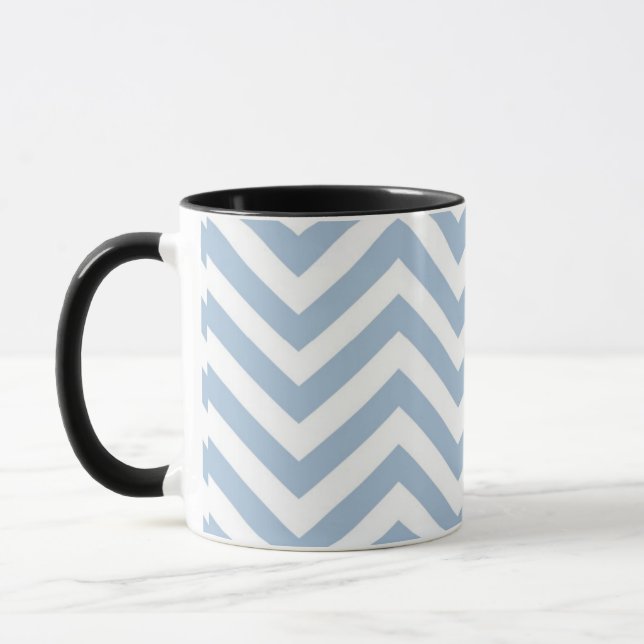 Taza Chevron texturizado Grunge azul claro (Izquierda)