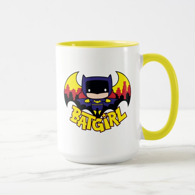 Taza Chibi Batgirl Con Skyline Y Logo Gótico (Derecha)