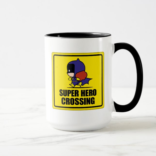 Taza Chibi Batwoman Super Hero Cruzando el Rótulo (Derecha)