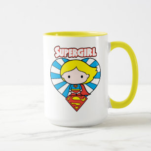 Taza Chibi Supergirl Starburst Heart and Logo