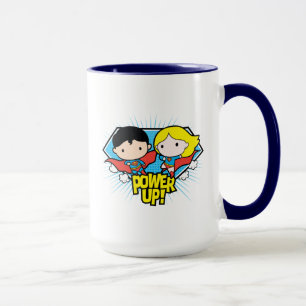 Taza ¡Chibi Superman & Chibi Supergirl Power Up!