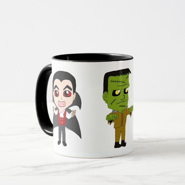 Taza Chibi vampire, monstruo y mummy (Anverso izquierdo)