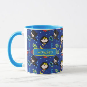 Taza Chibi Wonder Woman, Superman y Batman Pattern