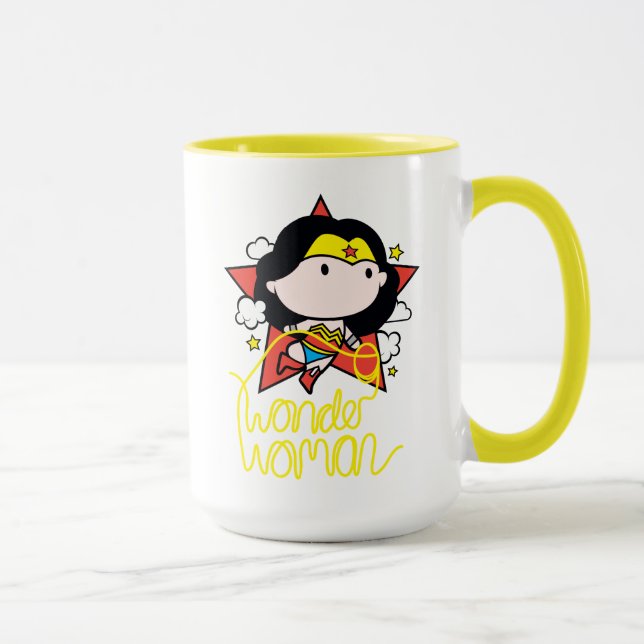 Taza Chibi WonWoman Volando Con Lasso (Derecha)