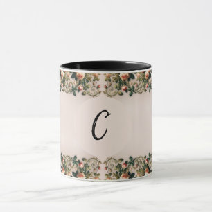 Taza Chic Deslucido Rosas Rosadas Vides Floral Elegante