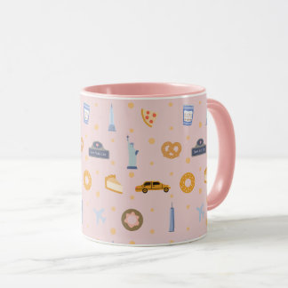 Taza Chic New York City Pattern Blush Pink