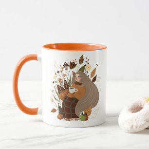 Taza Chica acogedor de otoño