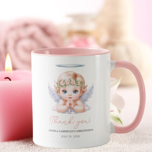 Taza Chica Angel Baptism Christening Gracias Favor (Subido por el creador)