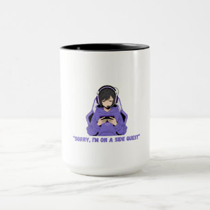 Taza Chica Anime Jugadora Arte de Juego Púrpura