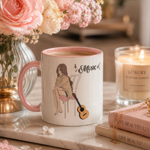 Taza Chica Anime Sentada con gwt y Notas Musicales – Es