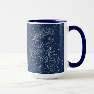 Taza Chica Aquarius Rótulo Zodiac