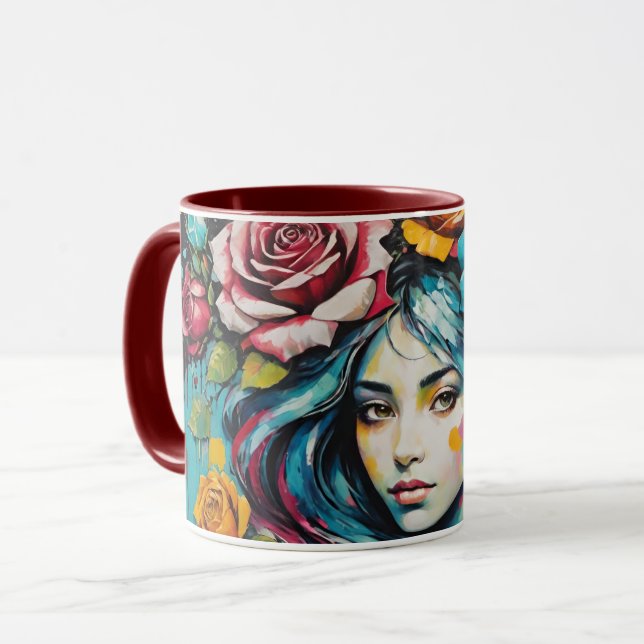 Taza Chica astuto con Rosas (Anverso izquierdo)