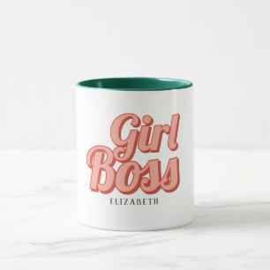 Taza Chica Boss Retro Nombre personalizado Coffee Mug